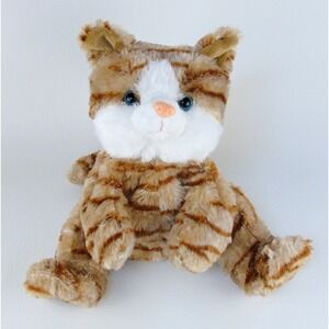 KellyToy Orange Tabby Cat Hand Puppet Plush Full Body Stripe Stuffed Animal Toy